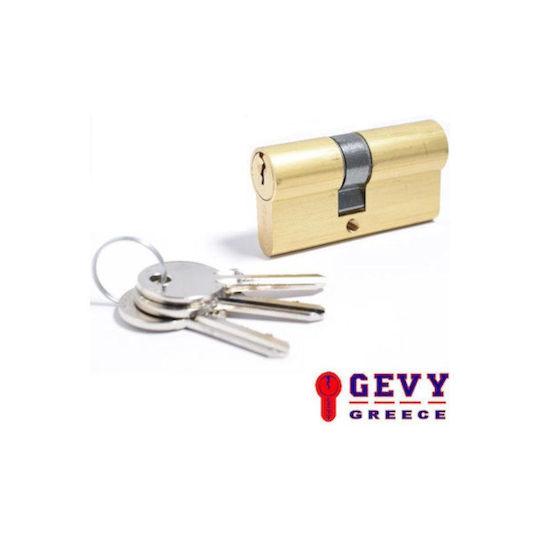 Gevy Цилиндър за ключалка 58мм (28-30) с 3 ключове Златист