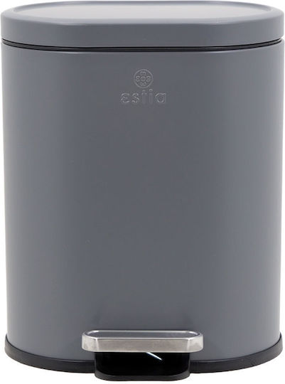 Ovoid 02-21443 Metallic Bathroom Bin Soft Close 6lt Gray