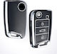 TPU Protective Case in Black-Nickel Finish for VW-Skoda-Seat