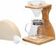 Hario V60 Olive Wood Pour Over Set Γυάλινο Καφέ