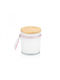 White Candle Wax Bonbonniere with wooden lid and Flower Garden perfume, diameter 7 x 8,5 cm. 120gr St00726