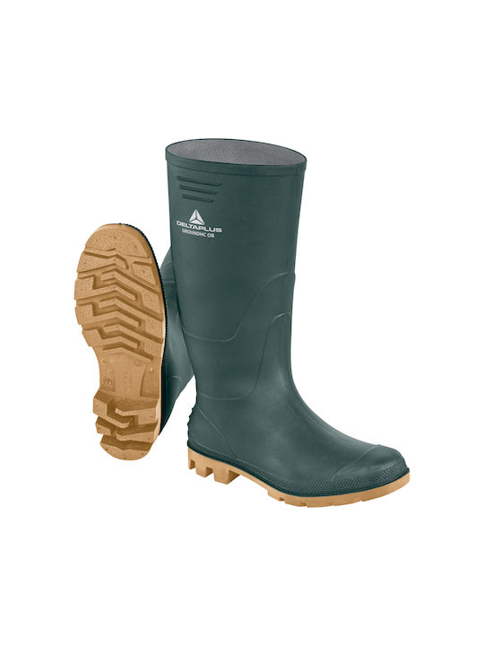 Delta Plus Non-Slip Work Wellies Knee Green