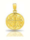 Rubini Charm Talisman Constantin Placat Cu Aur Galben 9 Carate