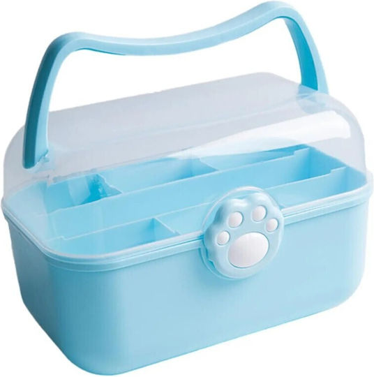Organisationsbox für Kosmetik mit Trennzeichen Blau
