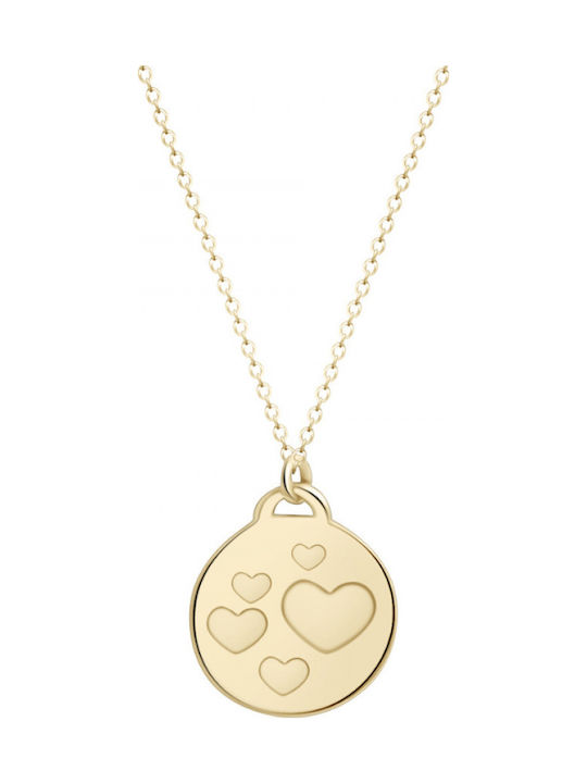 Ekan Колие с дизайн Сърце от Злато 14K