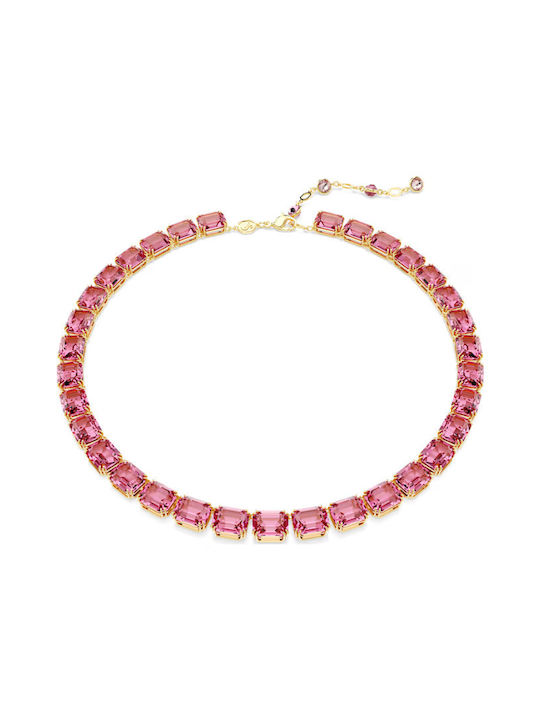 Swarovski Κολιέ με Πέτρες Millenia Necklace Octagon Cut από Ροζ Χρυσό