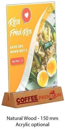 M&T Displays Menu Holder with Wooden Cover in Brown Color