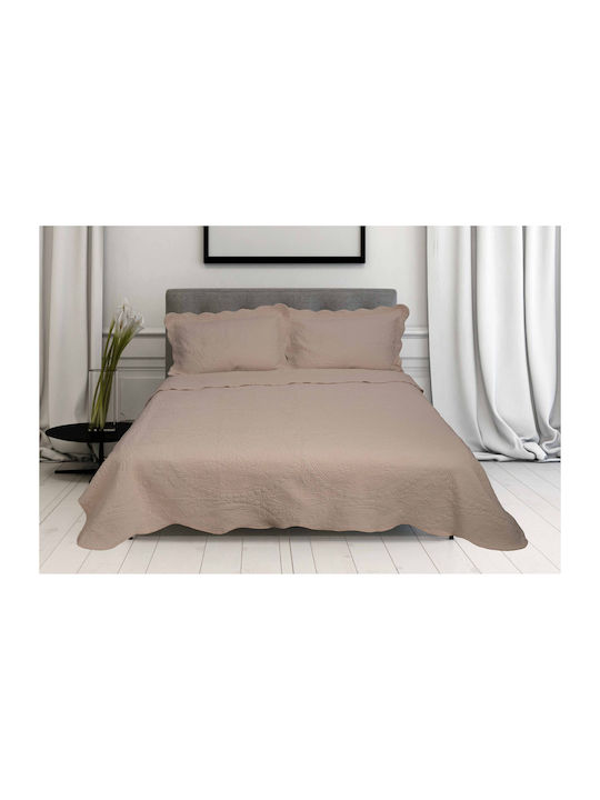 Flamingo Phillipa Coverlet Queen Size Microfiber Beige 220x240cm