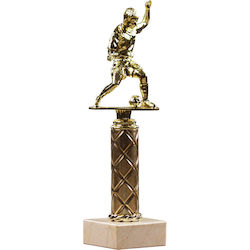 Fußball Trophäe Gold mit beigem Marmorsockel Ref.029 - 26 Cm