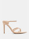 Nude Sandals With Cross Straps & Barrette 4118039-nude