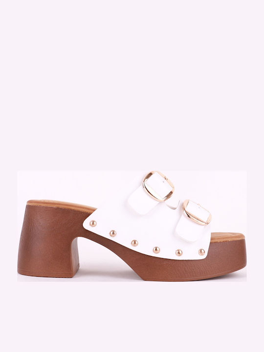 Alta Moda Γυναικεία Mules Α8616 Λευκο