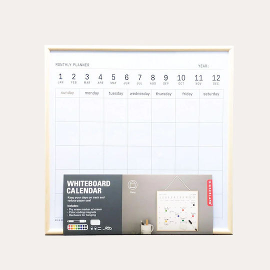 Kikkerland Magnetic Hanging Dry Erase Board 34x34cm