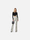 Elisabetta Franchi Women's Fabric Trousers Leopard WHITE-BLACK