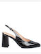 Pantofi cu Toc din Piele pentru Femei Wonders M-5802 Lack V Negru