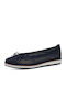 Tamaris 1-22121-42 805 Navy Δερμα Μπαλαρινες Γυναικειες