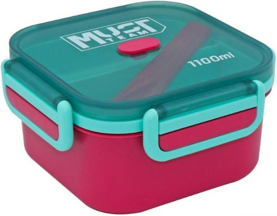 Must Team 000585730 Plastic Kids' Lunch Set 1.1lt Cyan-Fuchsia x x 8.8cm