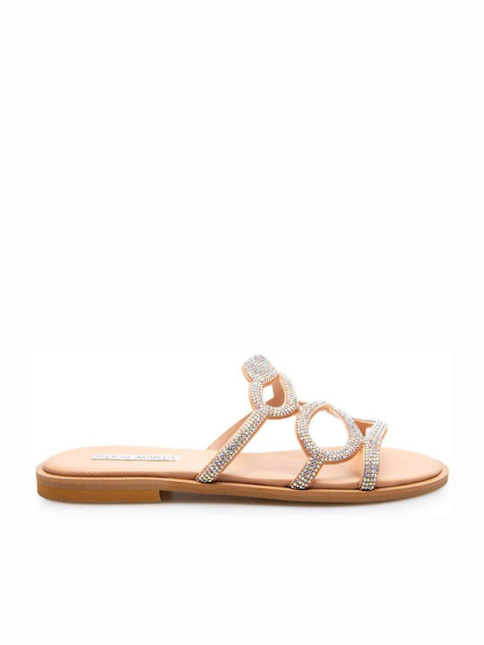 Sofia Manta Leder Damen Flache Sandalen in Silber Farbe