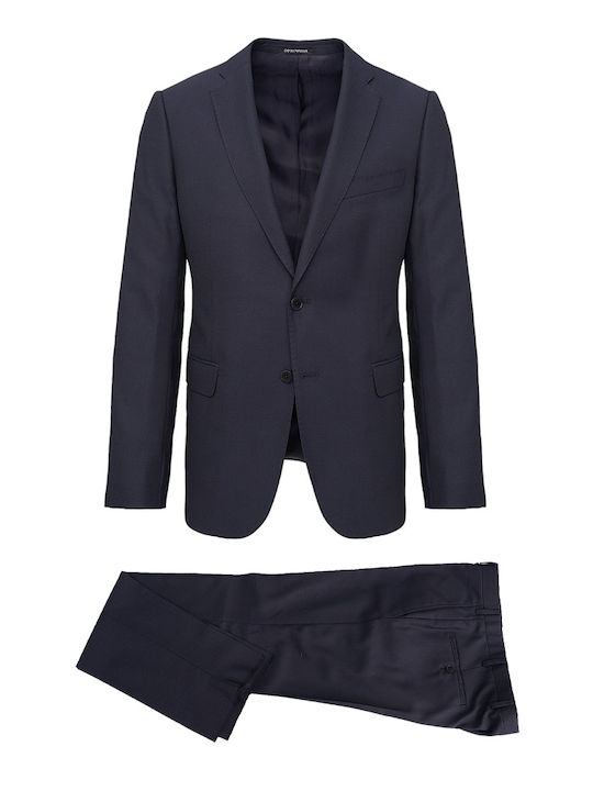 Emporio Armani Ανδρικό Κοστούμι Με Γιλέκο Σκούρο Μπλε