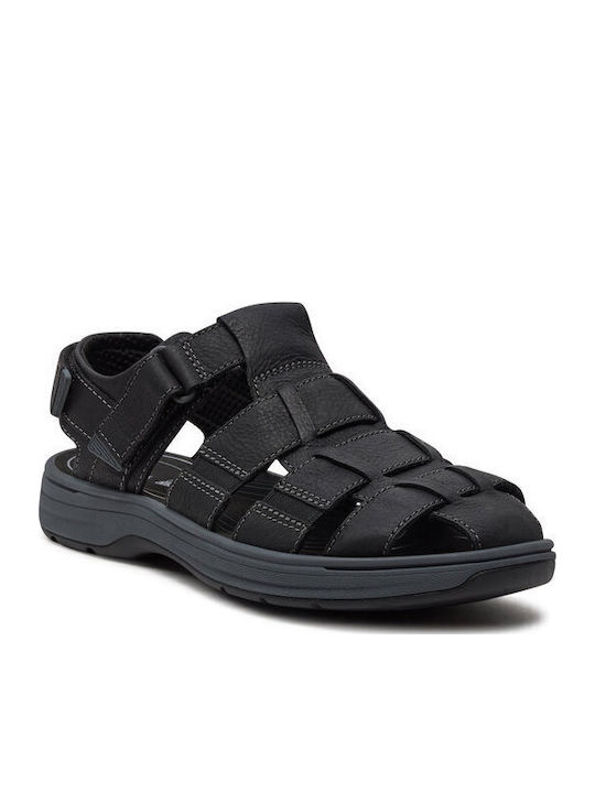 Clarks Cove Leder Herrensandalen in Schwarz Farbe