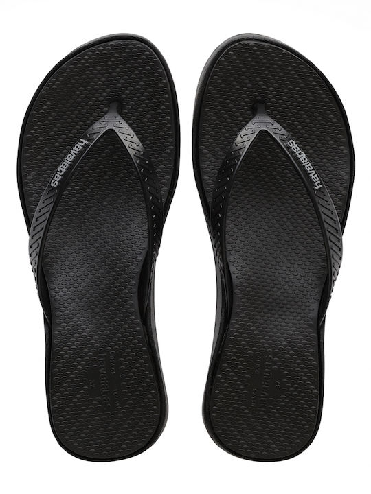 Crocus Frauen Flip Flops mit Plattform in Schwarz Farbe