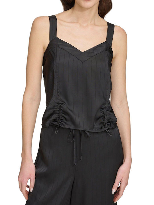 DKNY Women's Summer Blouse with Straps Black