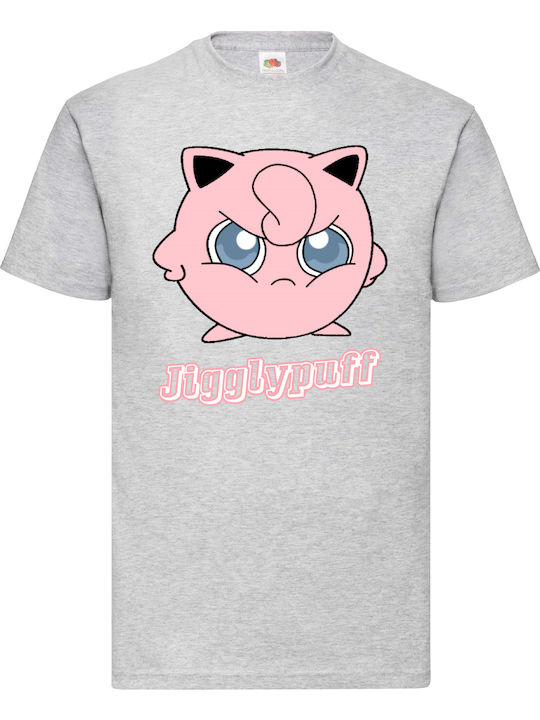 Γκρι Μπλούζα Tshirt Pokemon Jigglypuff Original Fruit Of The Loom 100% Βαμβάκι No22 Γκρι Μπλούζα Tshirt Pokemon Jigglypuff Original Fruit Of The Loom 100% Βαμβάκι No22