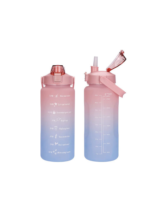 Μπουκαλι Water Reminder 2l Ombre (ροζ- Γαλαζιο)