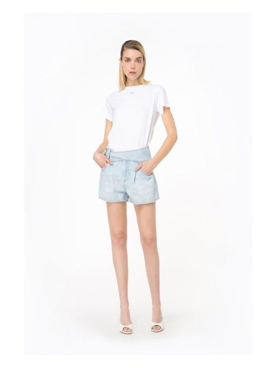 Pinko Thin Denim Shorts Commabio 102902a1jn Pjn Lavaggio B