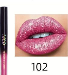 Ανθεκτικό Αδιάβροχο Pearlescent Liquid Lipstick Lip Gloss Makeup Shimmer Glitter #102