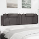 vidaXL Leather Gray Bed Headboard Pillow 200cm