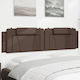 vidaXL Leather Brown Bed Headboard Pillow 200cm