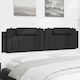vidaXL Leather Bed Headboard Cushion Black 200cm