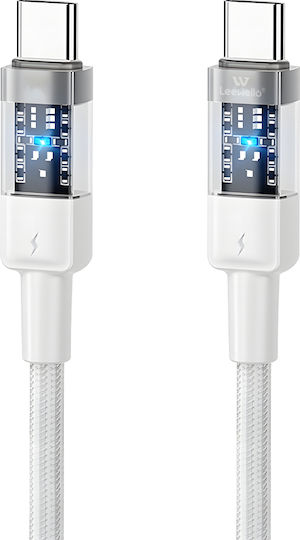 Leewello USB 2.0 Кабел USB-C Мъжки - USB-C 60W Бял 1м 783220-БЯЛ