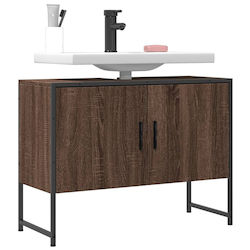 vidaXL Bench with sink L80xW33xH60cm Brown Oak