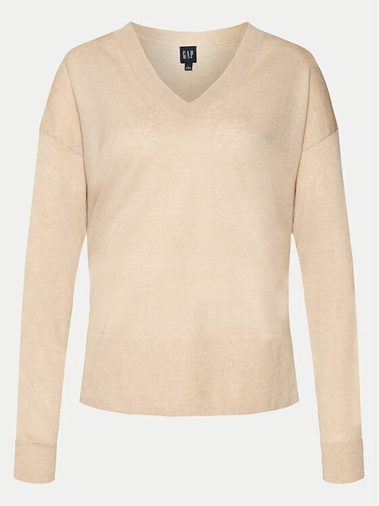 GAP Women's Long Sleeve Pullover Beige