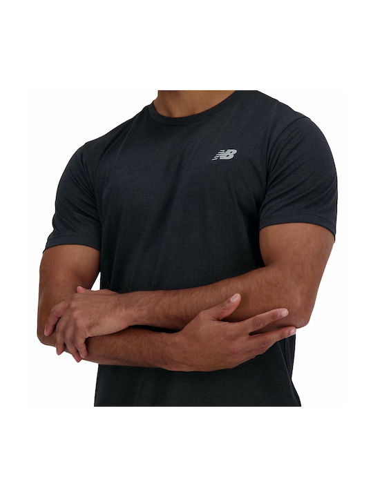 New Balance Athletics Bărbați T-shirt Sportiv cu Mânecă Scurtă BLACK