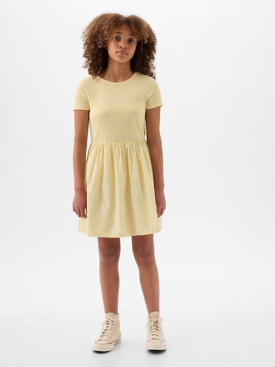 GAP Kids Dress Short Sleeve Yellow Maize