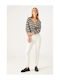 Women's Summer Blouse with 3/4 Sleeve & V Neckline Black