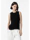 Tiffosi Women's Summer Blouse Sleeveless Black