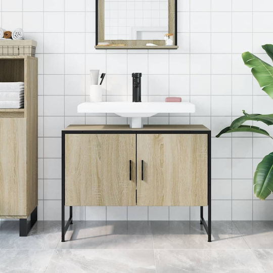 vidaXL Waschtisch ohne Waschbecken L80xB33xH60cm Sonoma Oak