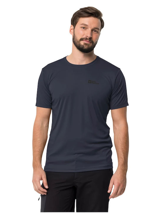 Jack Wolfskin Men's Athletic T-shirt Short Sleeve Navy Blue