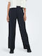 Only Women's Fabric Trousers in Wide Line Blue