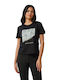 Enzzo Women's T-shirt Animal Print Black