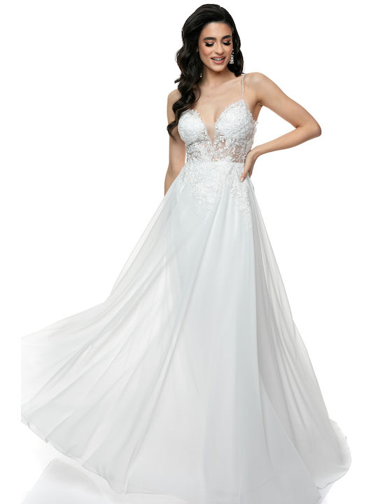 RichgirlBoudoir Maxi Wedding Dress with Sheer White