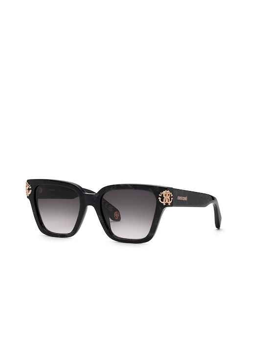 Roberto Cavalli Women's Sunglasses with Black Plastic Frame and Black Gradient Lens SRC066M 981
