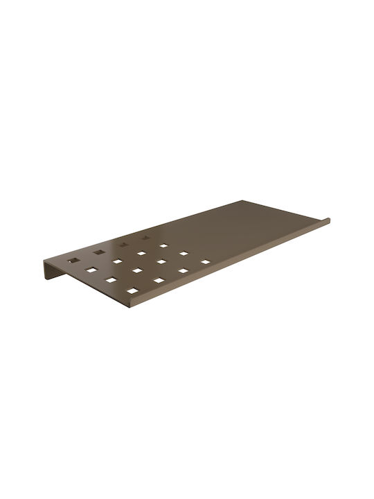 Pam & Co Επιτοίχια Ραφιέρα Μπάνιου Μεταλλική 28x15x1cm Μπρούτζινη