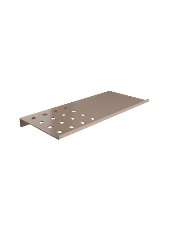 Pam & Co Wall Mounted Bathroom Shelf Metallic 28x15x1cm Beige