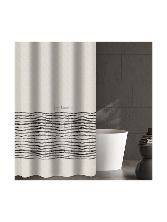 Guy Laroche Shower Curtain Fabric with Hooks 240x185cm Wenge