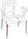 Height Adjustable Bathroom Seat With Backrest and Wimed Hole 24010200