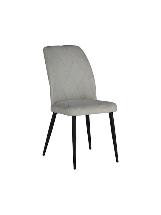 Dining Room Fabric Chair Ecru 48x58x90cm